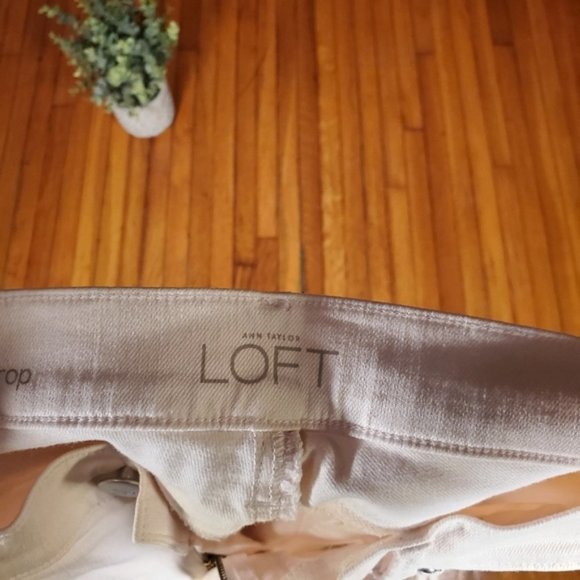 Loft Pastel Pink Jeans Modern Cuffed Crop Denim Preppy Blush Stretch Cotton 2 - Picture 4 of 6